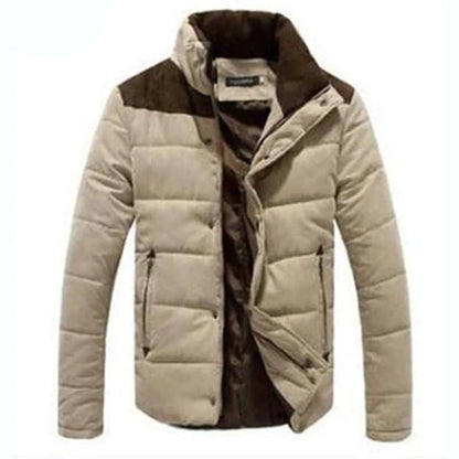 Men's Quilted Winter Jacket Contrast Panel 3