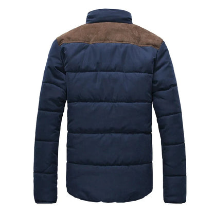 Men's Quilted Winter Jacket Contrast Panel 4