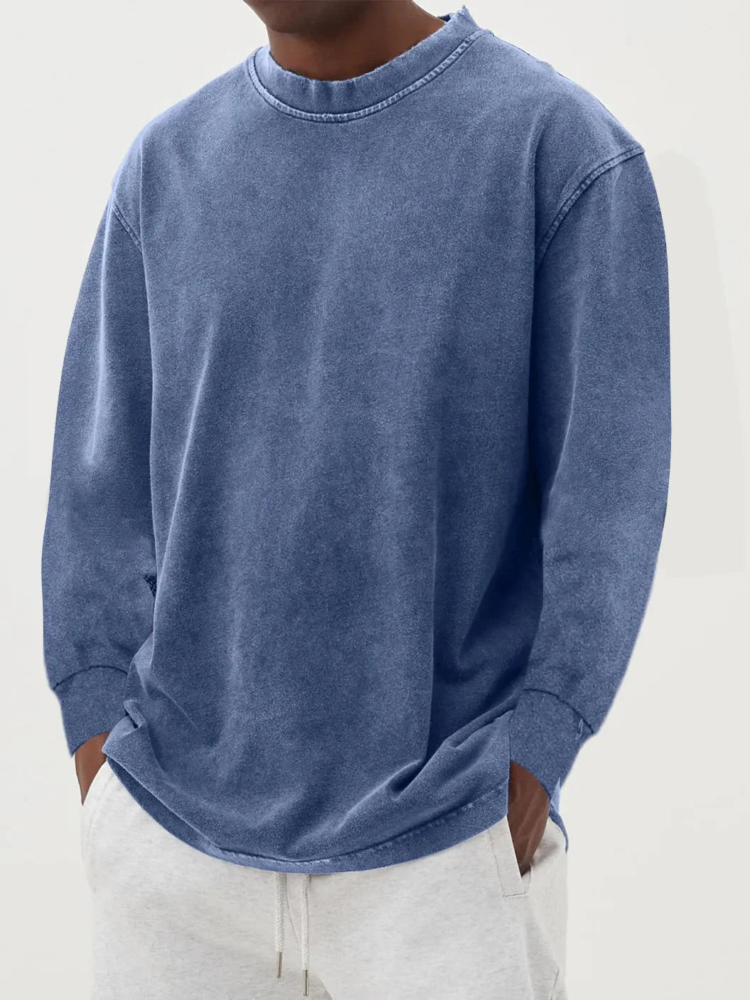 Men's Relaxed Crew Neck Knit Sweater | Casual Long Sleeve Top 0