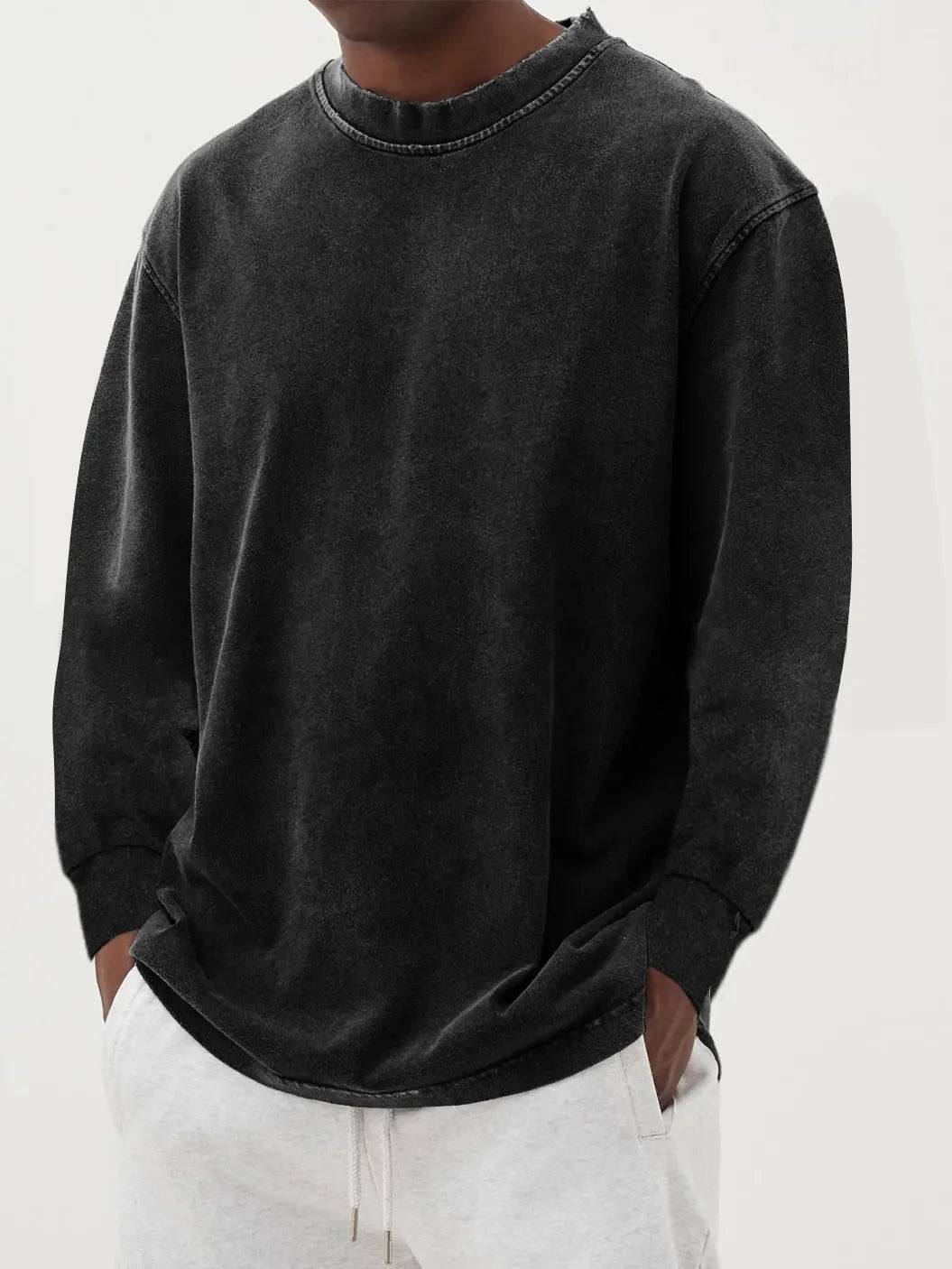 Men's Relaxed Crew Neck Knit Sweater | Casual Long Sleeve Top 3