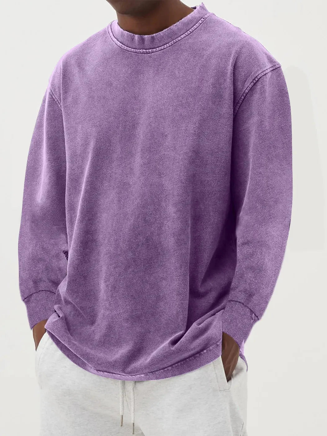 Men's Relaxed Crew Neck Knit Sweater | Casual Long Sleeve Top 5