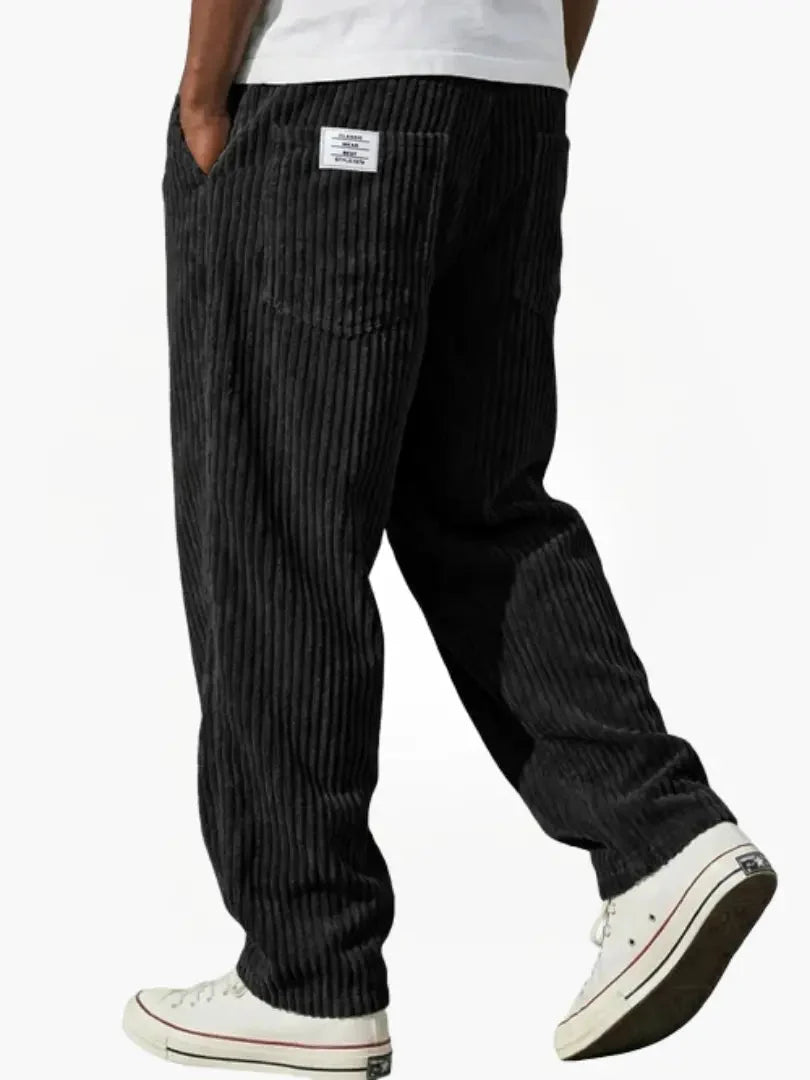 Men's Relaxed Fit Corduroy Trousers with Drawstring Waist 6