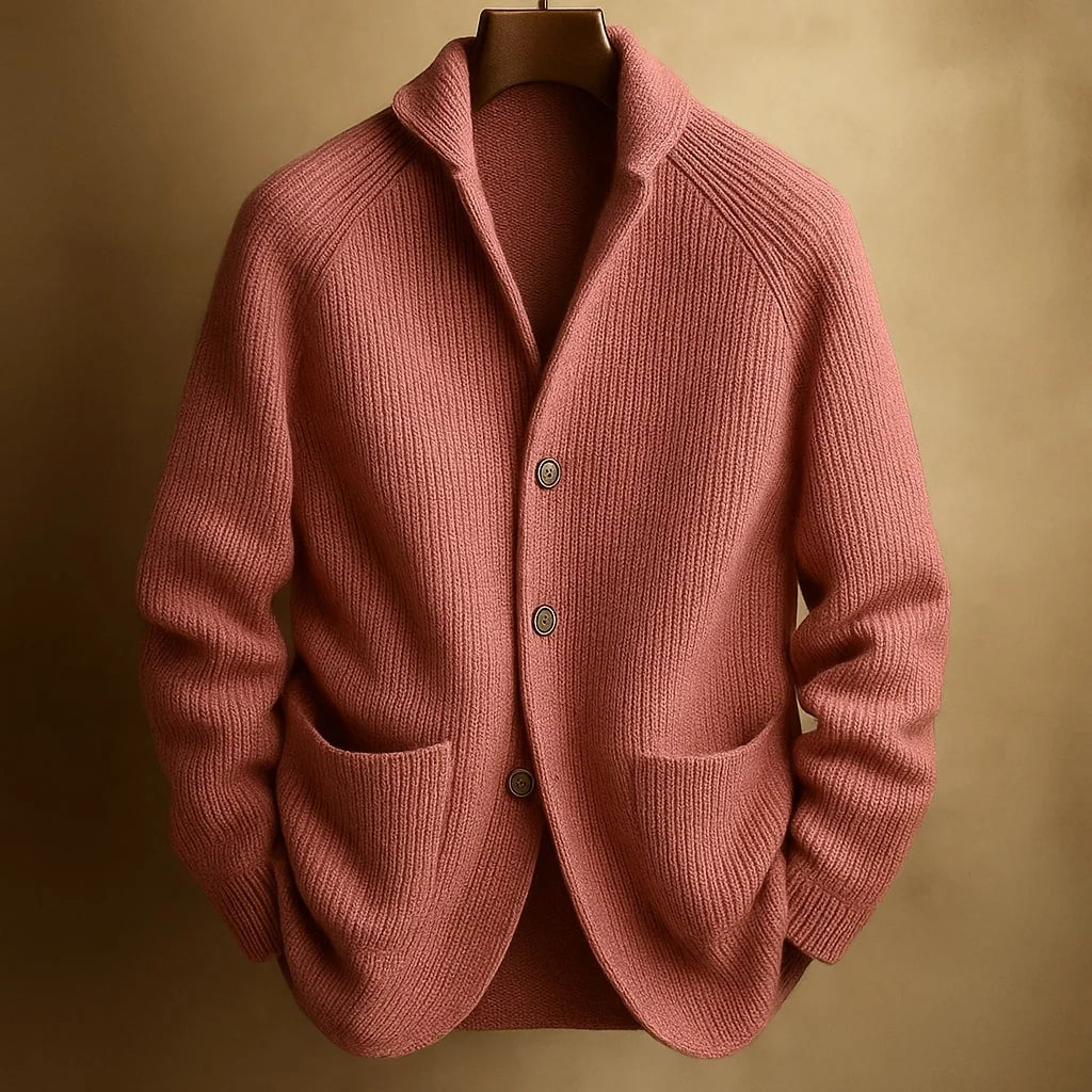 Men's Shawl Collar Cardigan | Wool-Blend Button-Up Sweater 0