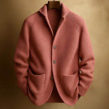 Men's Shawl Collar Cardigan | Wool-Blend Button-Up Sweater 0