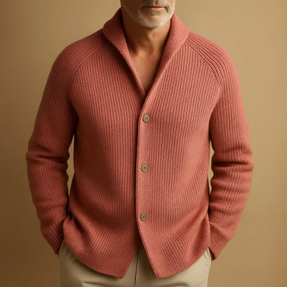 Men's Shawl Collar Cardigan | Wool-Blend Button-Up Sweater 1