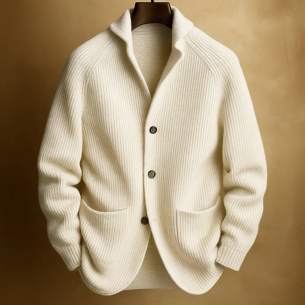 Men's Shawl Collar Cardigan | Wool-Blend Button-Up Sweater 2