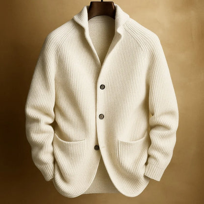 Men's Shawl Collar Cardigan | Wool-Blend Button-Up Sweater 2