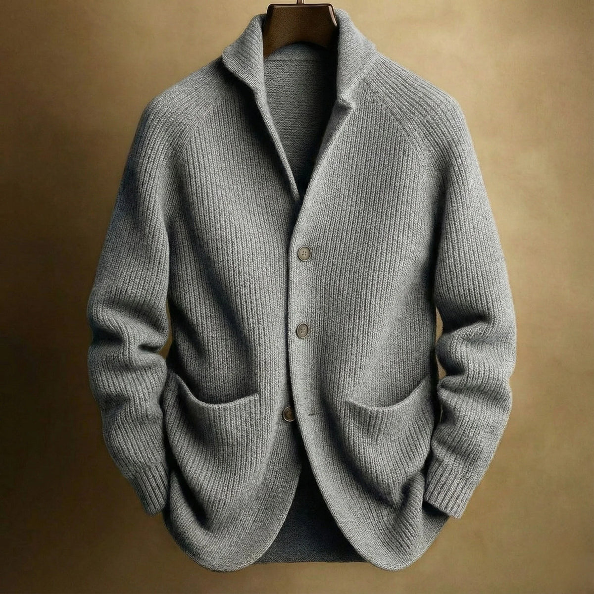 Men's Shawl Collar Cardigan | Wool-Blend Button-Up Sweater 4