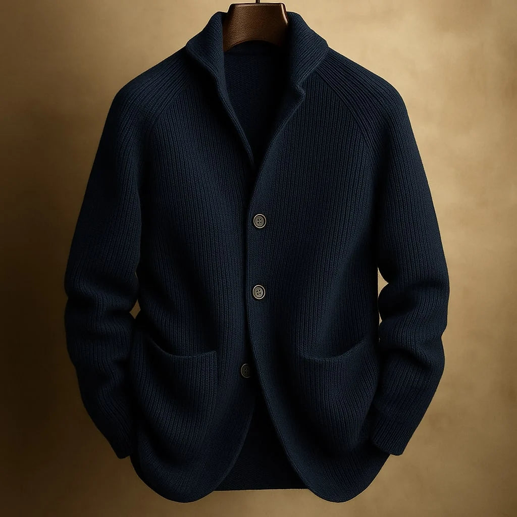 Men's Shawl Collar Cardigan | Wool-Blend Button-Up Sweater 5