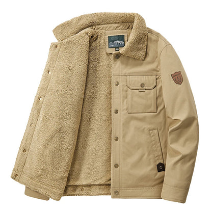 Men's Sherpa-Lined Fleece Jacket | Warm Utility Coat 2