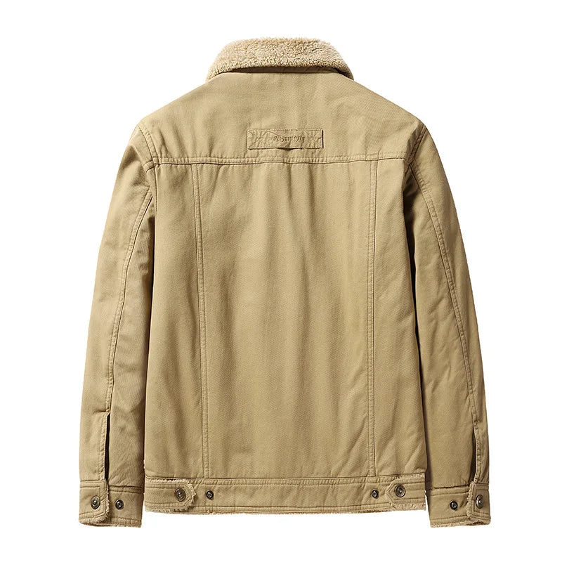 Men's Sherpa-Lined Fleece Jacket | Warm Utility Coat 3