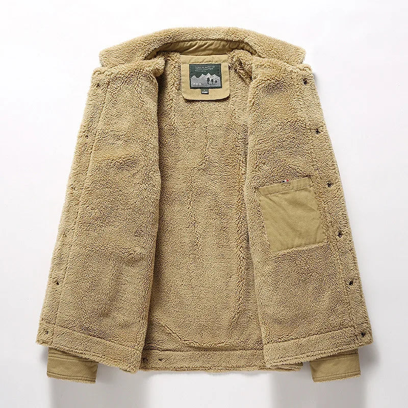 Men's Sherpa-Lined Fleece Jacket | Warm Utility Coat 4