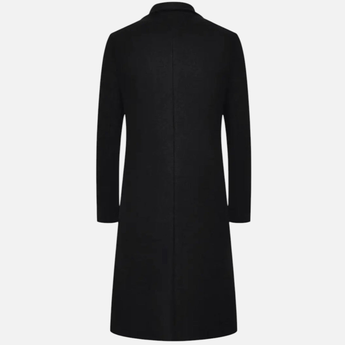 Men's Slim-Fit Single-Breasted Long Overcoat Knee-Length 4