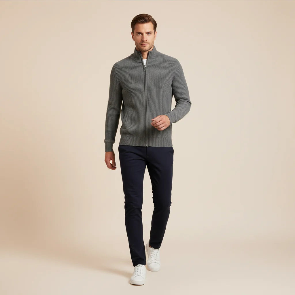 Men's Slim-Fit Zip Cardigan | Men's Cardigan Sweater 1