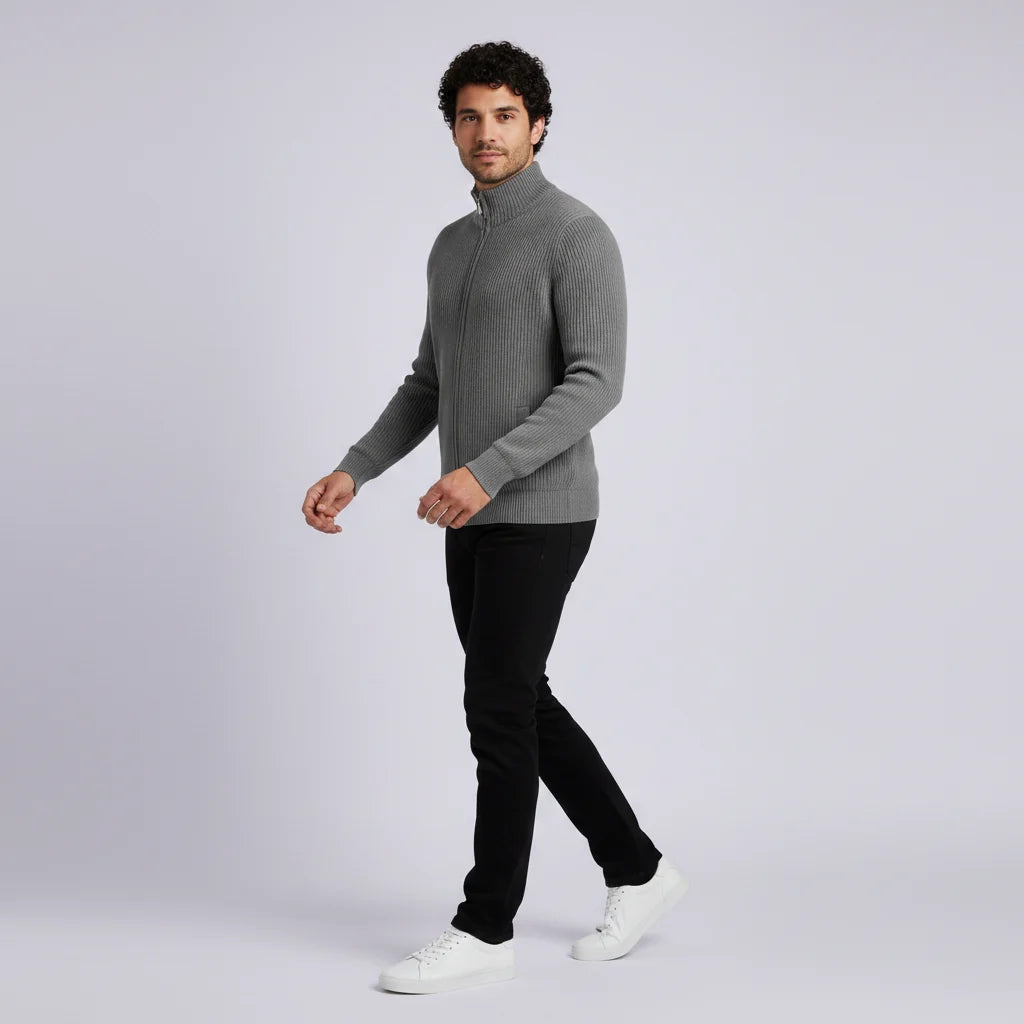 Men's Slim-Fit Zip Cardigan | Men's Cardigan Sweater 2