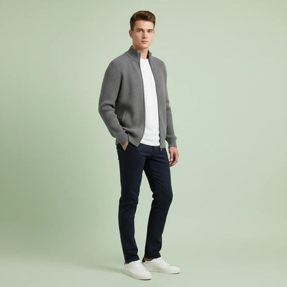 Men's Slim-Fit Zip Cardigan | Men's Cardigan Sweater 3