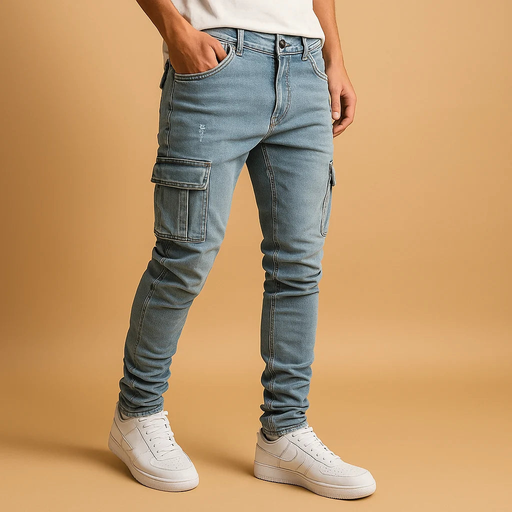 Men's Slim-Leg Cargo Jeans | Best Jeans for Men Denim Trousers 1