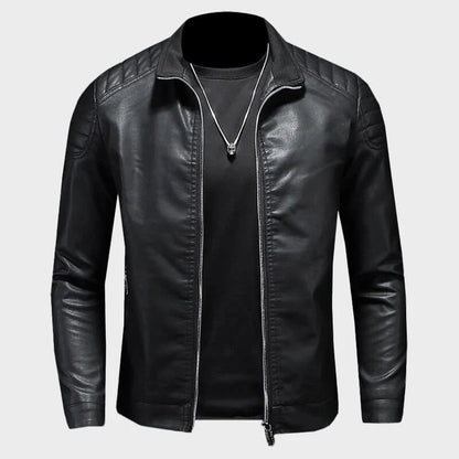Men's Slim Fit Faux Leather Biker Jacket 1