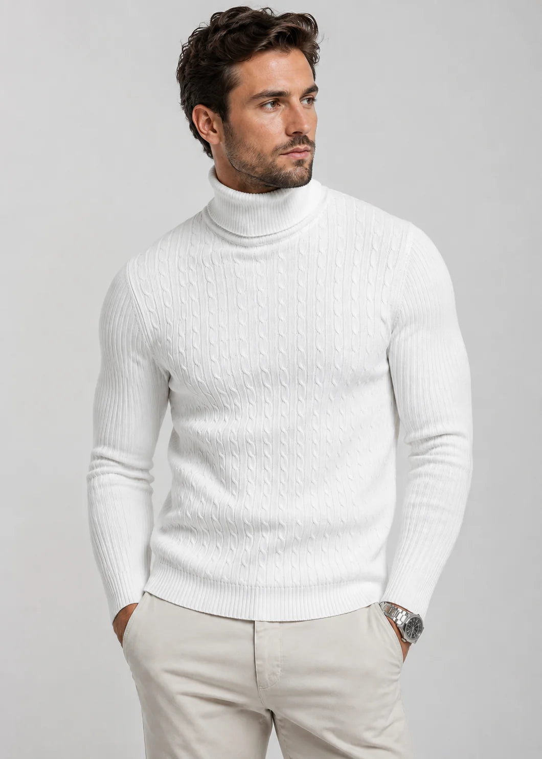 Men's Slim Fit Turtleneck Sweater Warm Knit 4