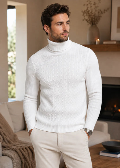 Men's Slim Fit Turtleneck Sweater Warm Knit 6
