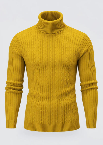 Men's Slim Fit Turtleneck Sweater | Casual Polyester Knit 10