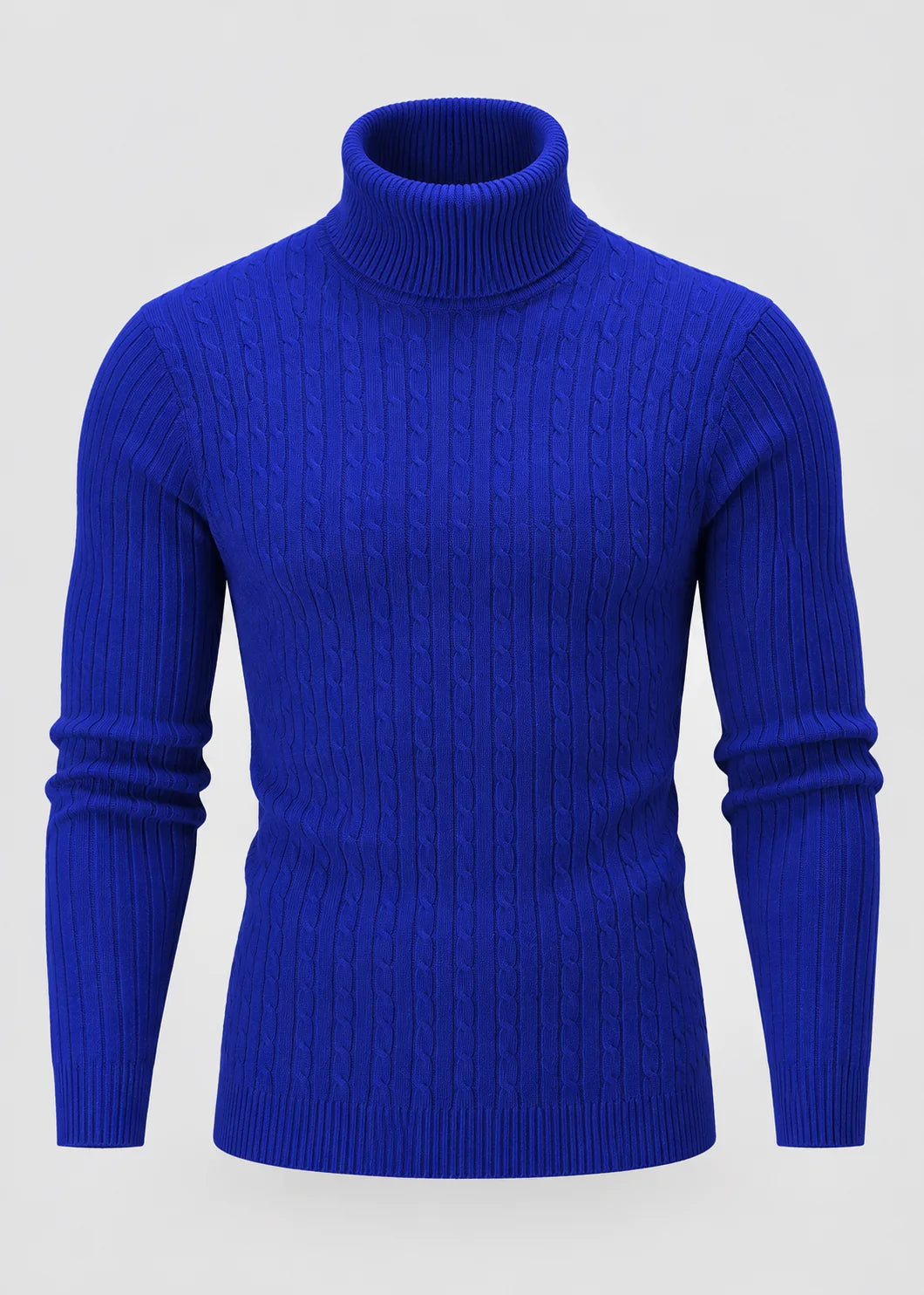 Men's Slim Fit Turtleneck Sweater | Casual Polyester Knit 11