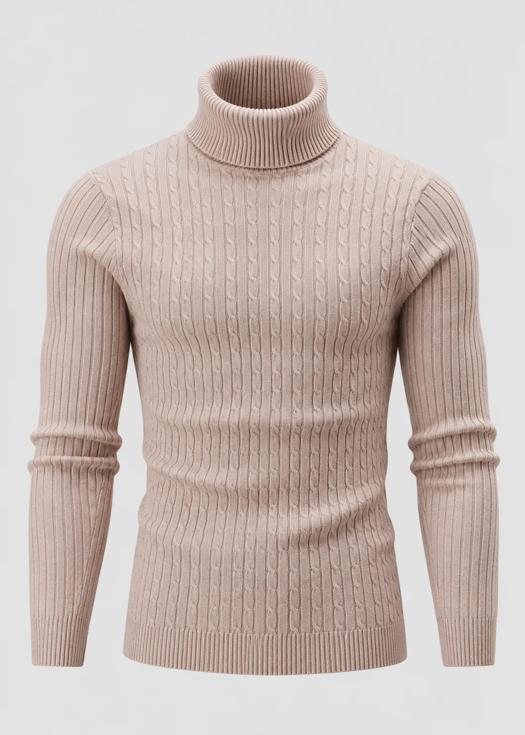 Men's Slim Fit Turtleneck Sweater | Casual Polyester Knit 12