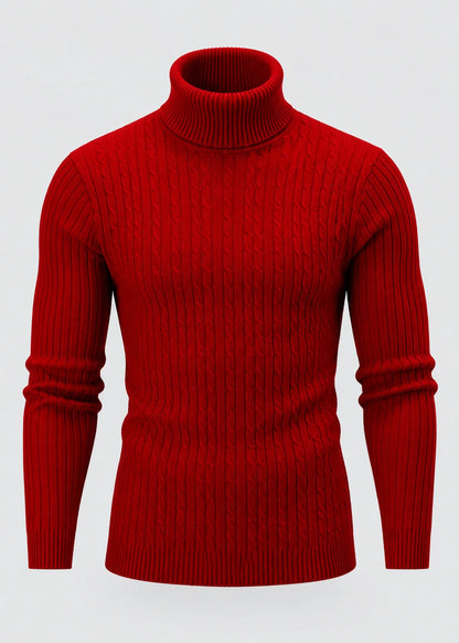 Men's Slim Fit Turtleneck Sweater | Casual Polyester Knit 13