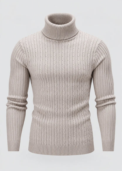 Men's Slim Fit Turtleneck Sweater | Casual Polyester Knit 14