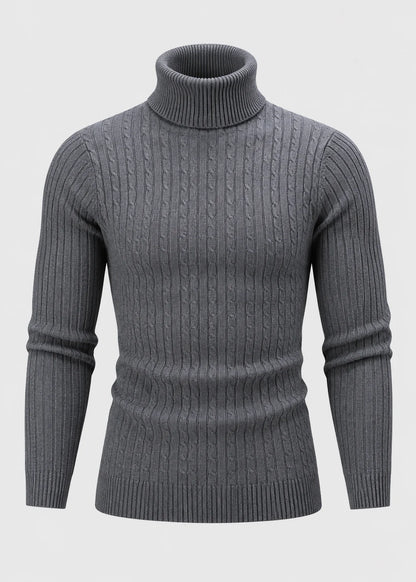 Men's Slim Fit Turtleneck Sweater | Casual Polyester Knit 16