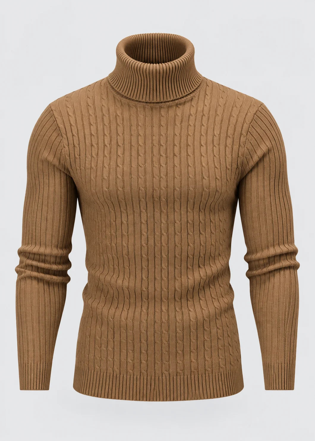 Men's Slim Fit Turtleneck Sweater | Casual Polyester Knit 2