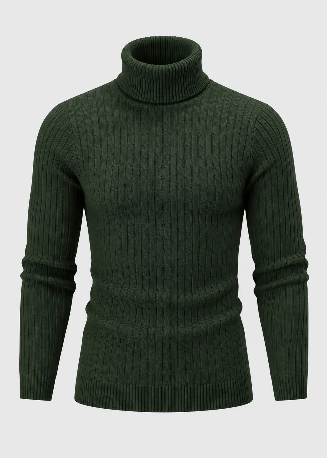 Men's Slim Fit Turtleneck Sweater | Casual Polyester Knit 6