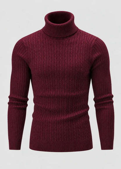 Men's Slim Fit Turtleneck Sweater | Casual Polyester Knit 7