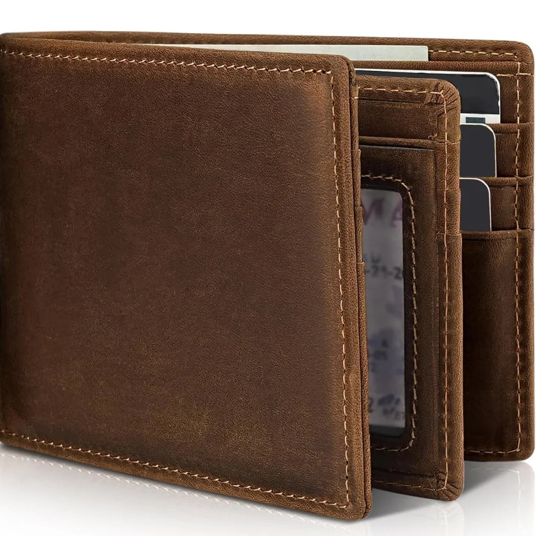 Men's Slim Leather Wallet with RFID Blocking | Bifold Design 3