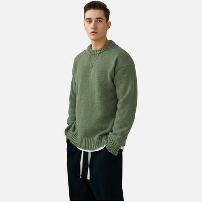 Men's Solid Crew Neck Pullover 1