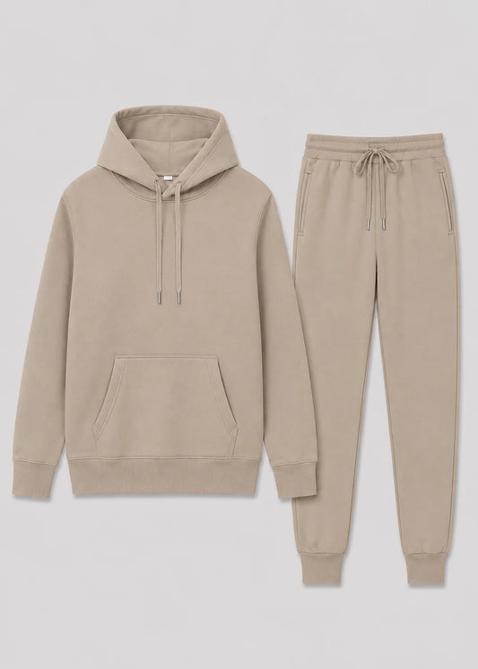 Men's Sporty Tracksuit Set | Cotton Blend Zip Hoodie & Joggers 0