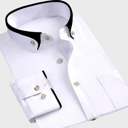 Men's Stretch Cotton Shirt with Turn-Down Collar 1