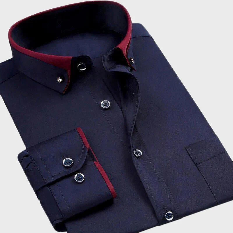 Men's Stretch Cotton Shirt with Turn-Down Collar 2