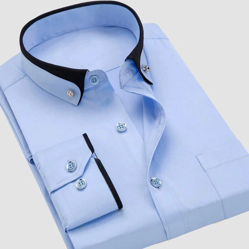 Men's Stretch Cotton Shirt with Turn-Down Collar 3