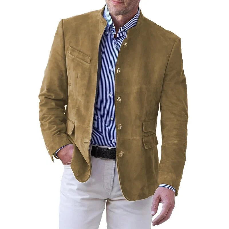 Men's Suede Blazer Jacket | Tailored Casual Sport Coat 0