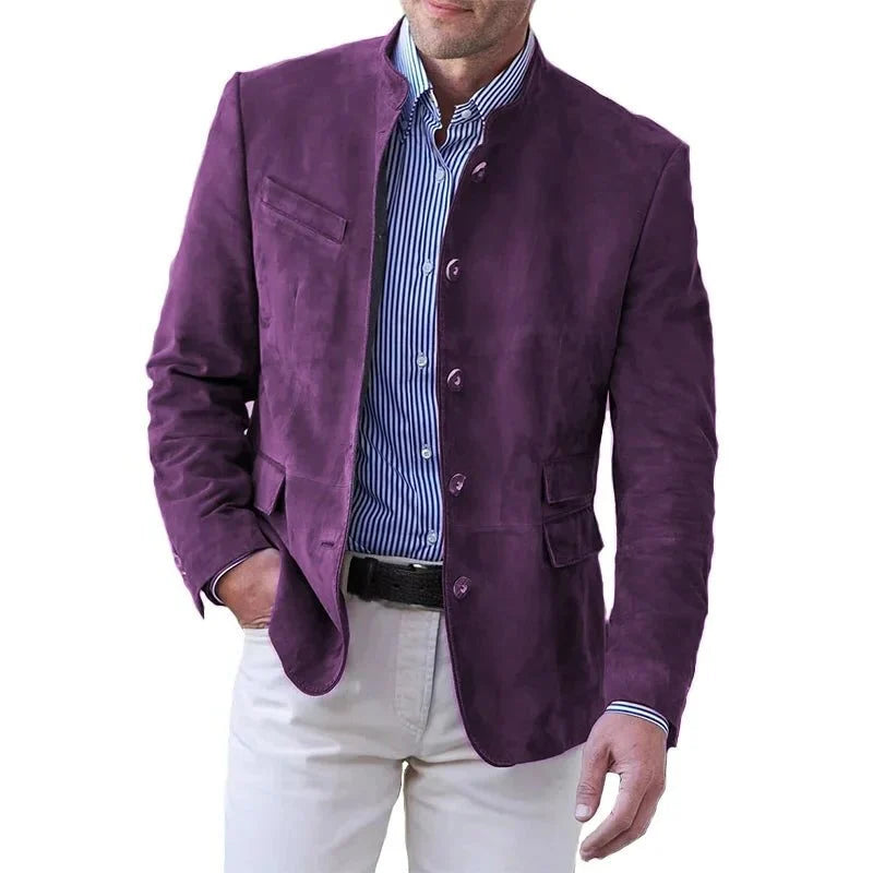 Men's Suede Blazer Jacket | Tailored Casual Sport Coat 3