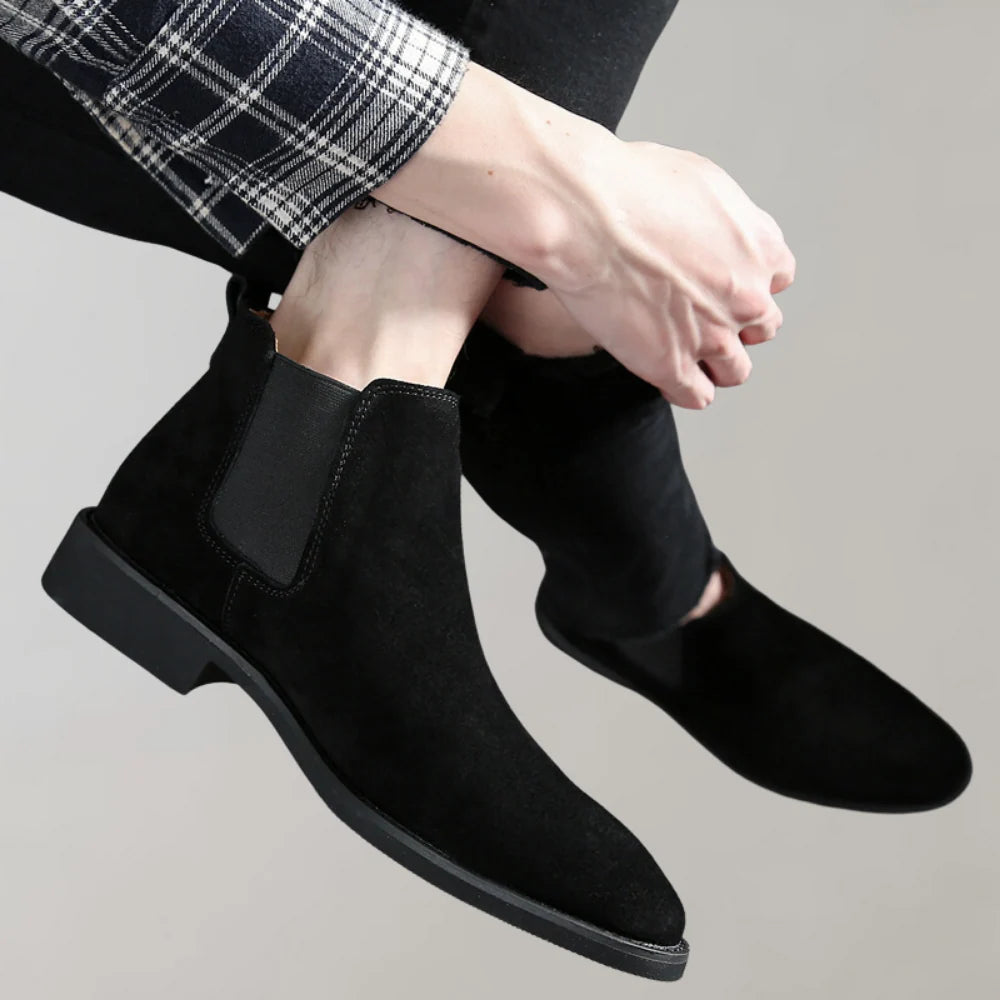 Men's Suede Chelsea Boots | Ankle High Slip-On Footwear 3