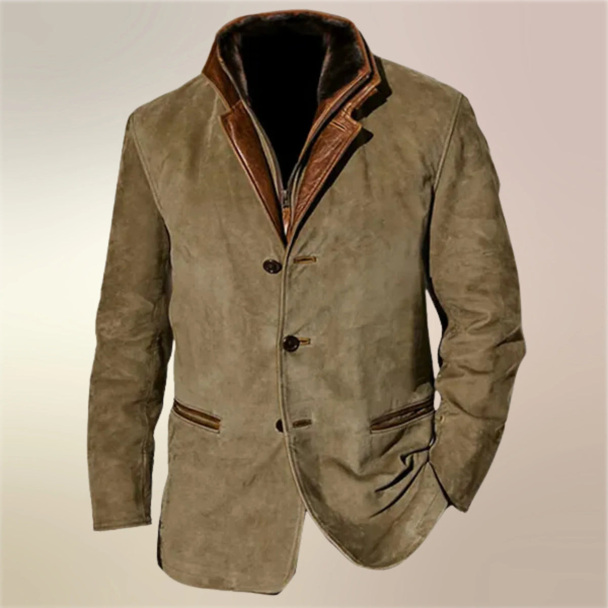 Men's Suede Jacket Lined Tailored Vintage Autumn Winter 0