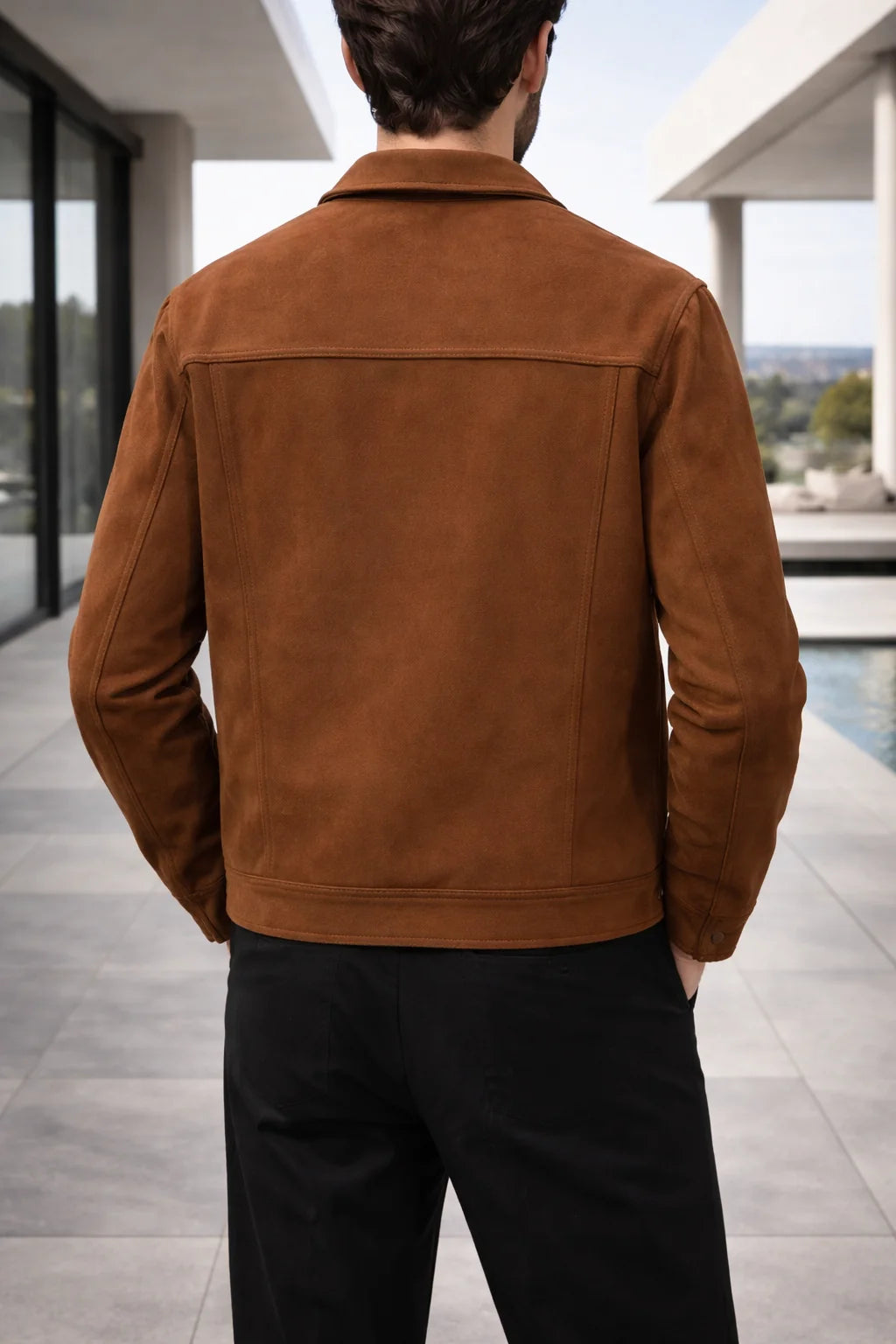 Men's Suede Trucker Jacket | Casual Men's Coats 2