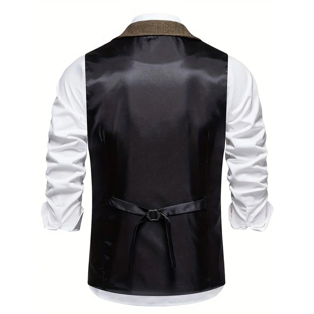 Men's Tailored Lapel Vest | Formal Button-Front Waistcoat 5