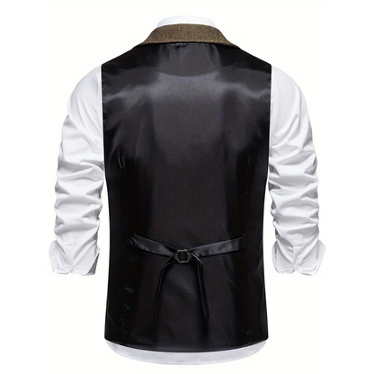 Men's Tailored Lapel Vest | Formal Button-Front Waistcoat 5
