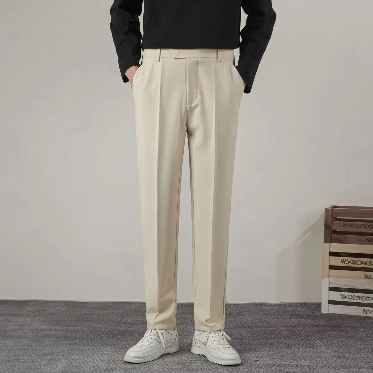 Men's Tailored Trousers | Smart Casual Office Pants 4