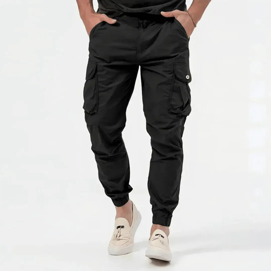 Men's Tapered Cargo Pants Joggers | Utility Pocket Trousers 0