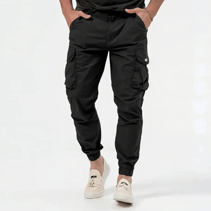 Men's Tapered Cargo Pants Joggers | Utility Pocket Trousers 0