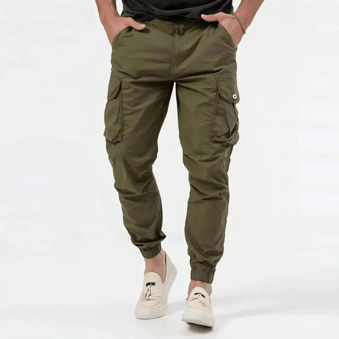 Men's Tapered Cargo Pants Joggers | Utility Pocket Trousers 1